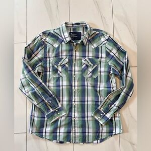 3/$30 American Eagle Outfitters Vintage Fit Western Style Shirt pearl snap XL